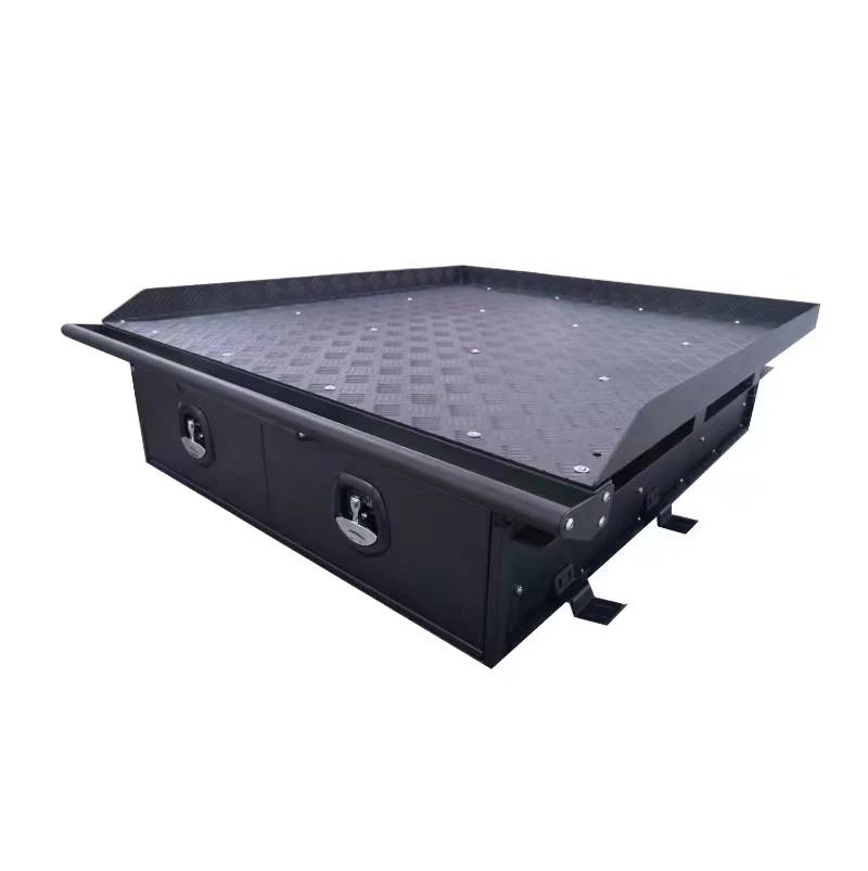 2025 New Aluminum Powder Coated Drawer For Pickup Truck New Aluminum Truck Drawer Tray Integrated Magic Box