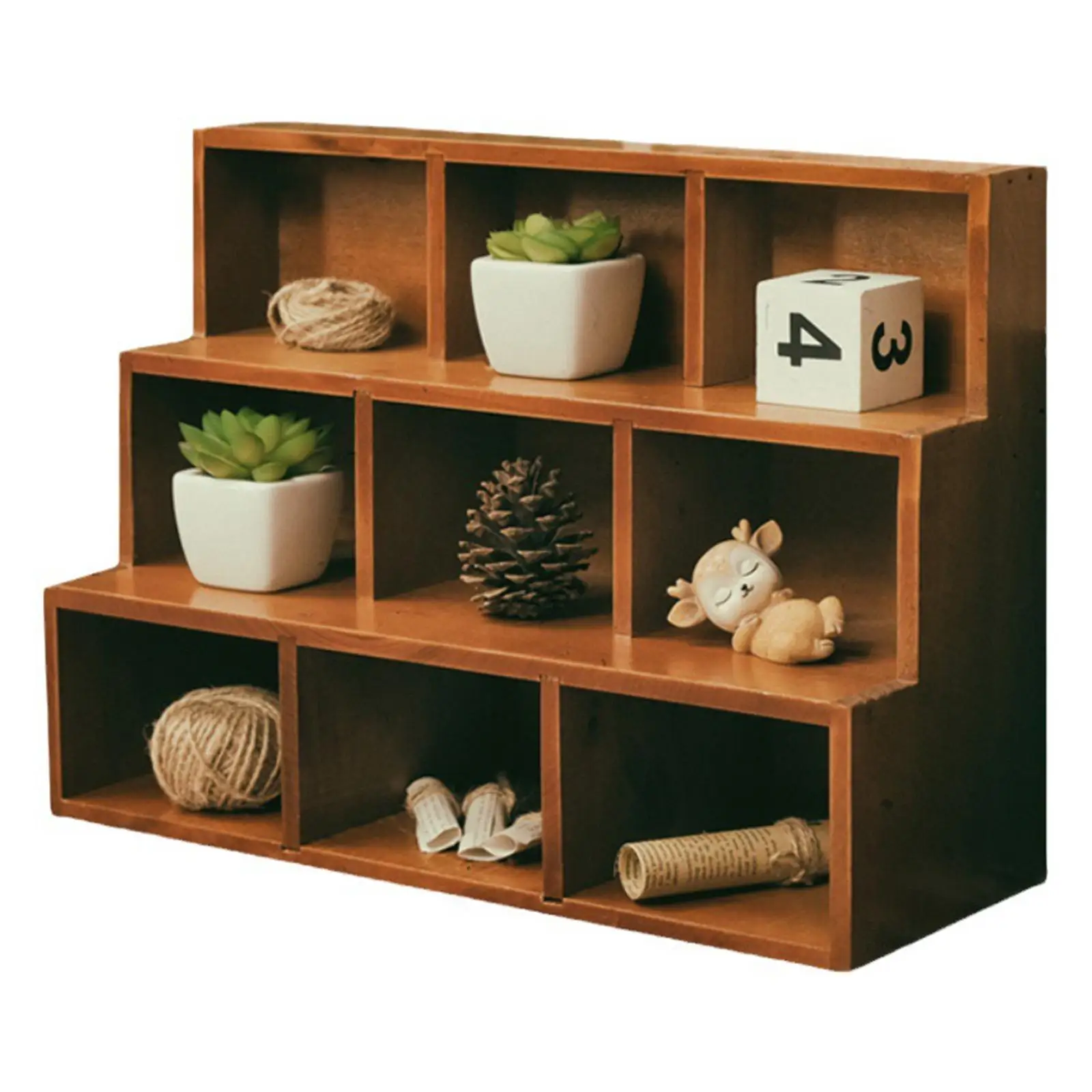 Wood Ladder Lattice Bracket Rustic Practical Floating Wall Shelf for Jewelry