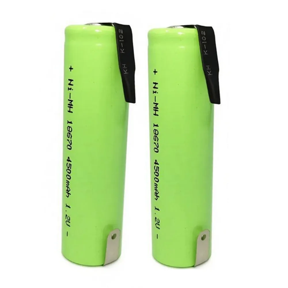 2PCS/Lot NIMH 4/3A 1.2V Rechargeable 17670 18670 4500MAH 18*67mm Industrial Battery With Tabs Medical Equipment,Instruments