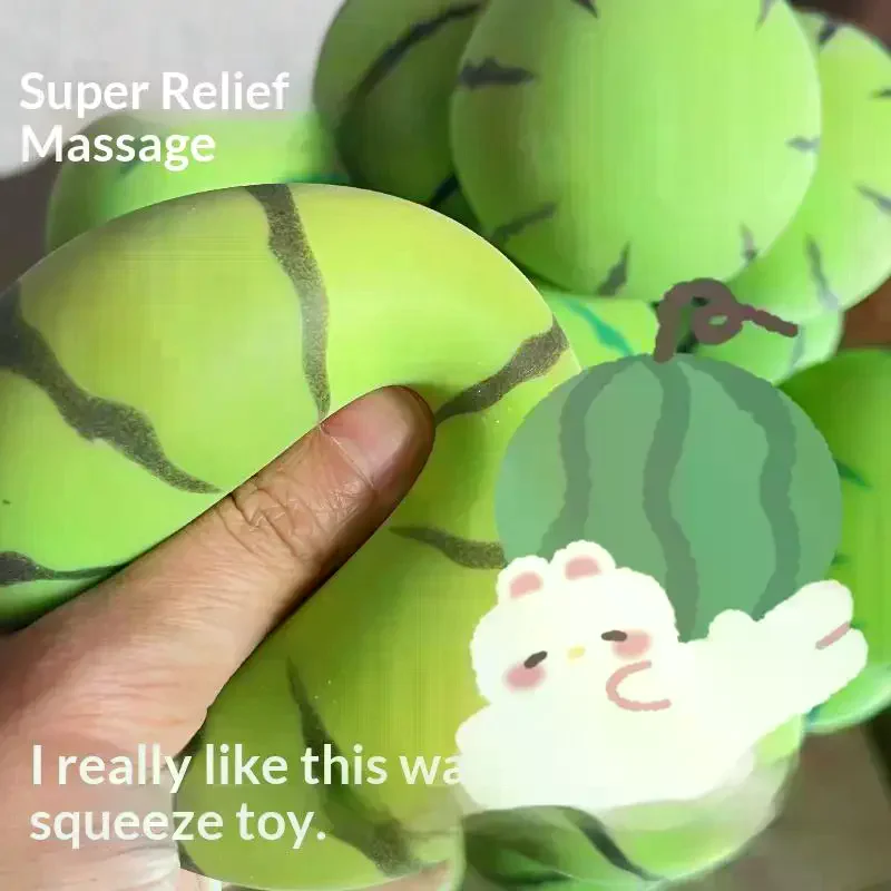 New Artificial Watermelon Shaped Squeeze Toy Smooth Touch For Stress Relief Kids Adults Home Office Use