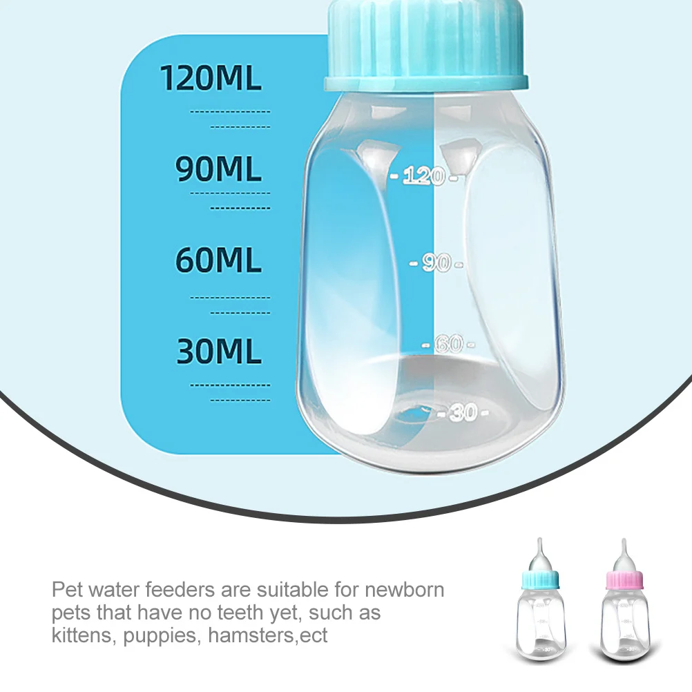 

2pcs Kitten Feeder Bottle Soft Squeeze Pets Nursing Bottles For Cats Puppies Hamsters Rabbits Tiny Pets Water Feeders