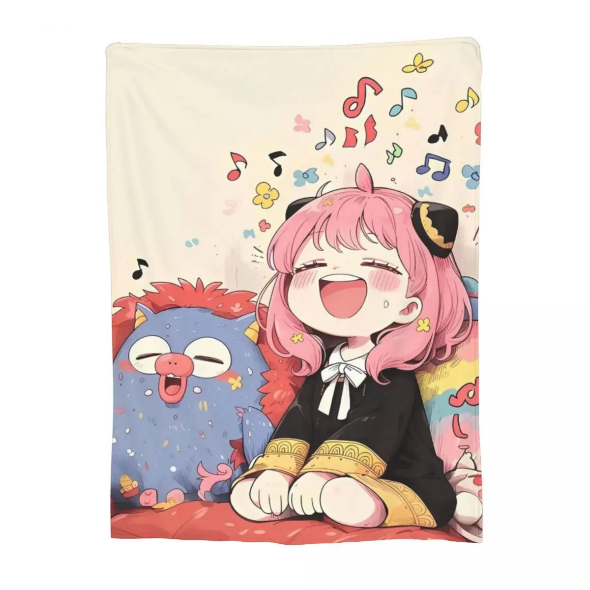 Spy X Family Flannel Throw Blankets Cartoon Kawaii Anya Anime Blanket for Bedding Travel Lightweight Bedding Throws