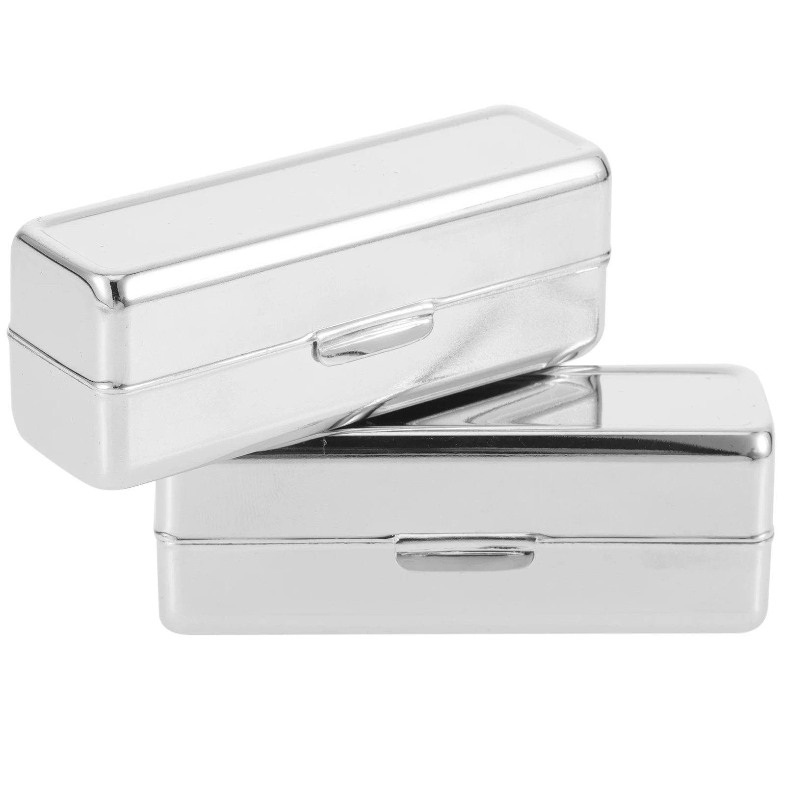 

2pcs Box Vintage Metal Square Case Holder Lipstick Storage Box with Mirror for Travel Makeup Storage Organizer Compact