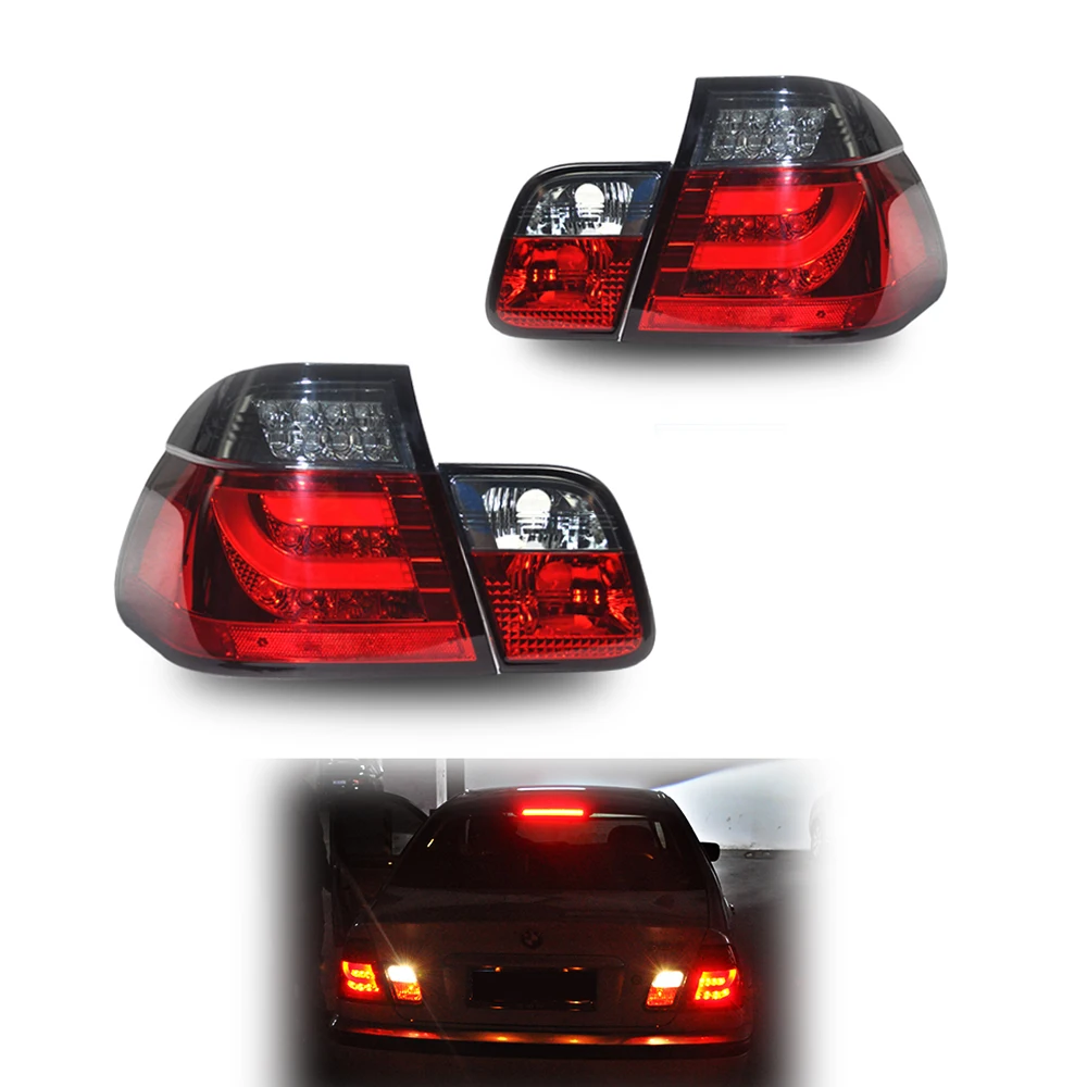 

Pair led rear light For BMW E46 Sedan 2001-2005 318 320 323 325 330CI LED Strip Taillights Back Rear Lamp
