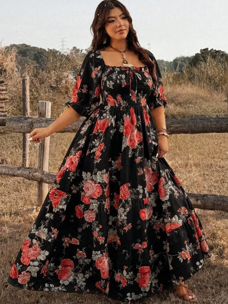 0XL-4XL Plus Size Women Clothes Dresses Autumn Summer Robes Short Sleeve Street Style Casual 3XL Big Size Dress Oversized