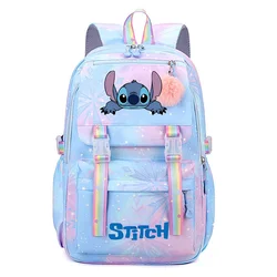 Disney Stitch Binder dla studentów Plecak podróżny dla dziewczynek o dużej pojemności Wodoodporny nowy styl College Anime Print Insider