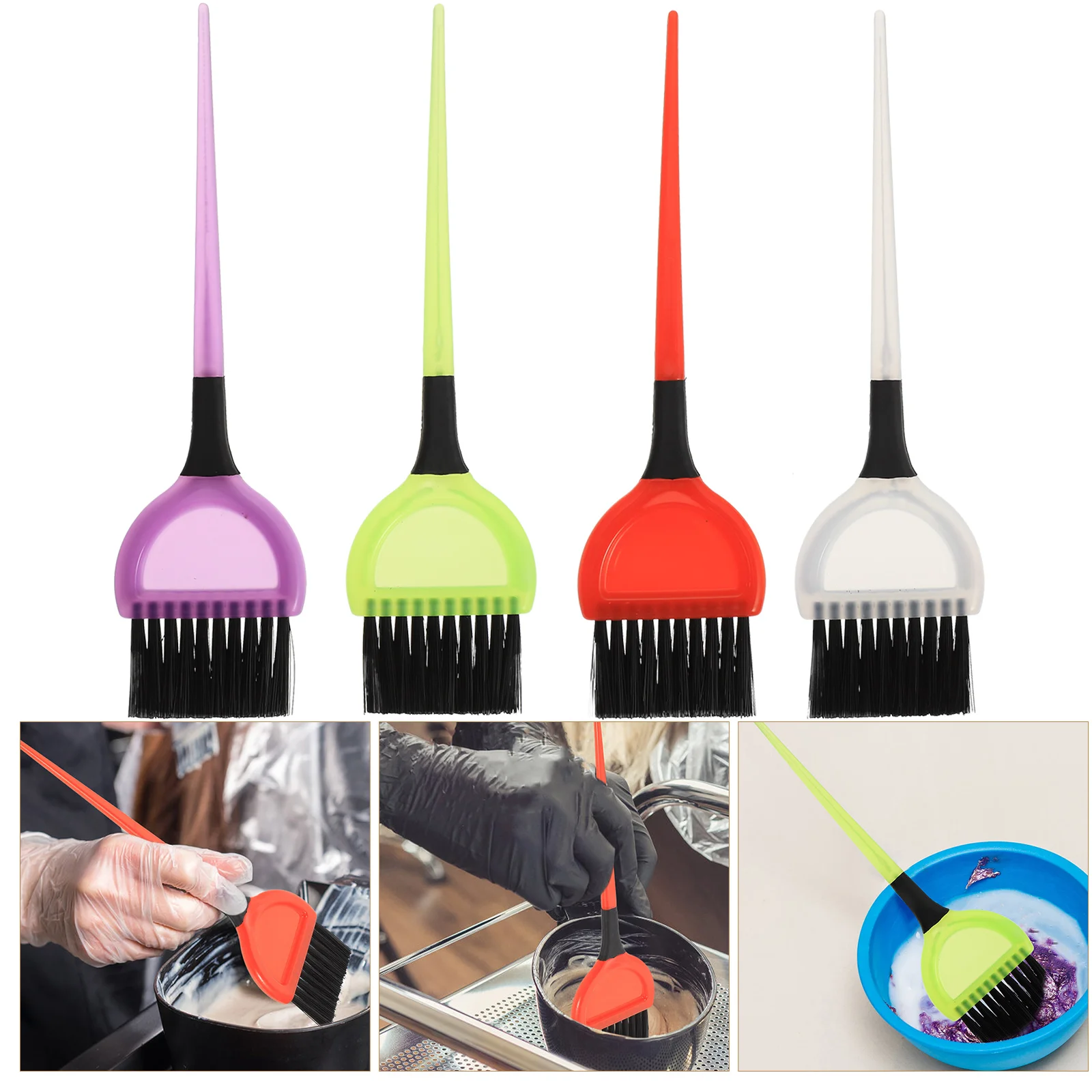 

4 Pcs Baked Oil Brush Hair Dye Tool Brushes Dying Pp Tinting Applicator Salon Supplies Dyeing Tools