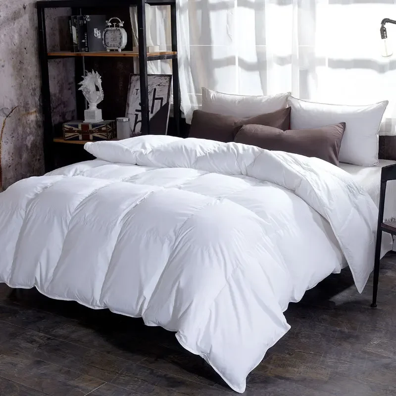 

Winter Quilted Quilts Blanket 95% White Goose Down Soft Goose Down Warm Winter Duvet 거위털 이불 구스이불 거위Size King Twin Cover