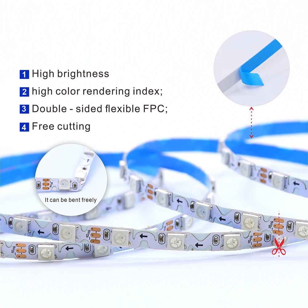 WS2812B/WS2815 Luci a LED a forma di S SMD5050 Striscia LED indirizzabile con caratteri pixel RGB per insegne luminose 5V12V RGB