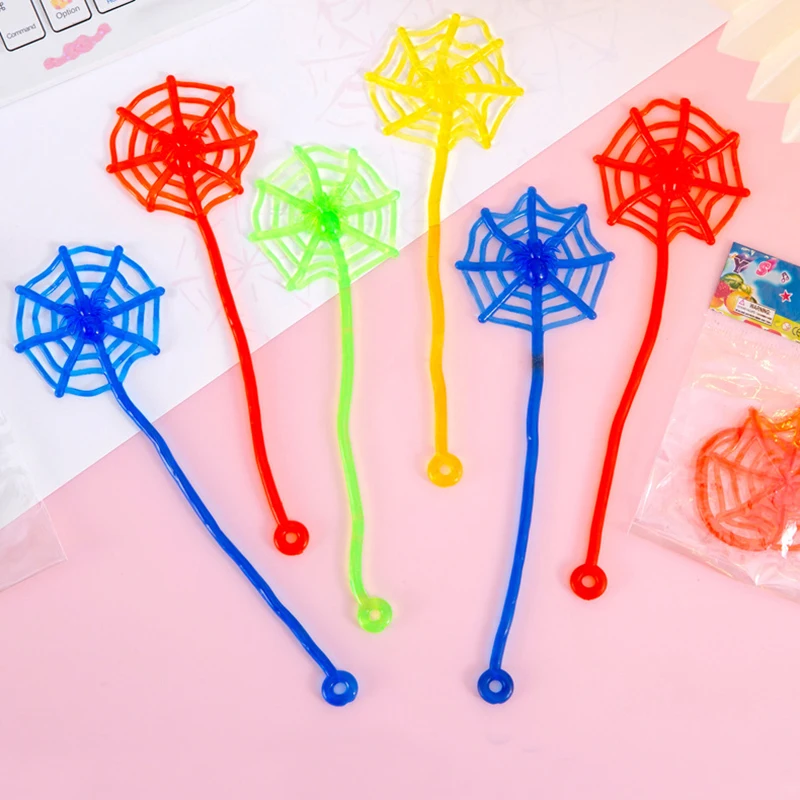 15Pcs Stretchable Climbing Spider Web Tricky Toys for Kids Birthday Party Favors Baby Shower Goodie Bags Halloween Carnival Gift