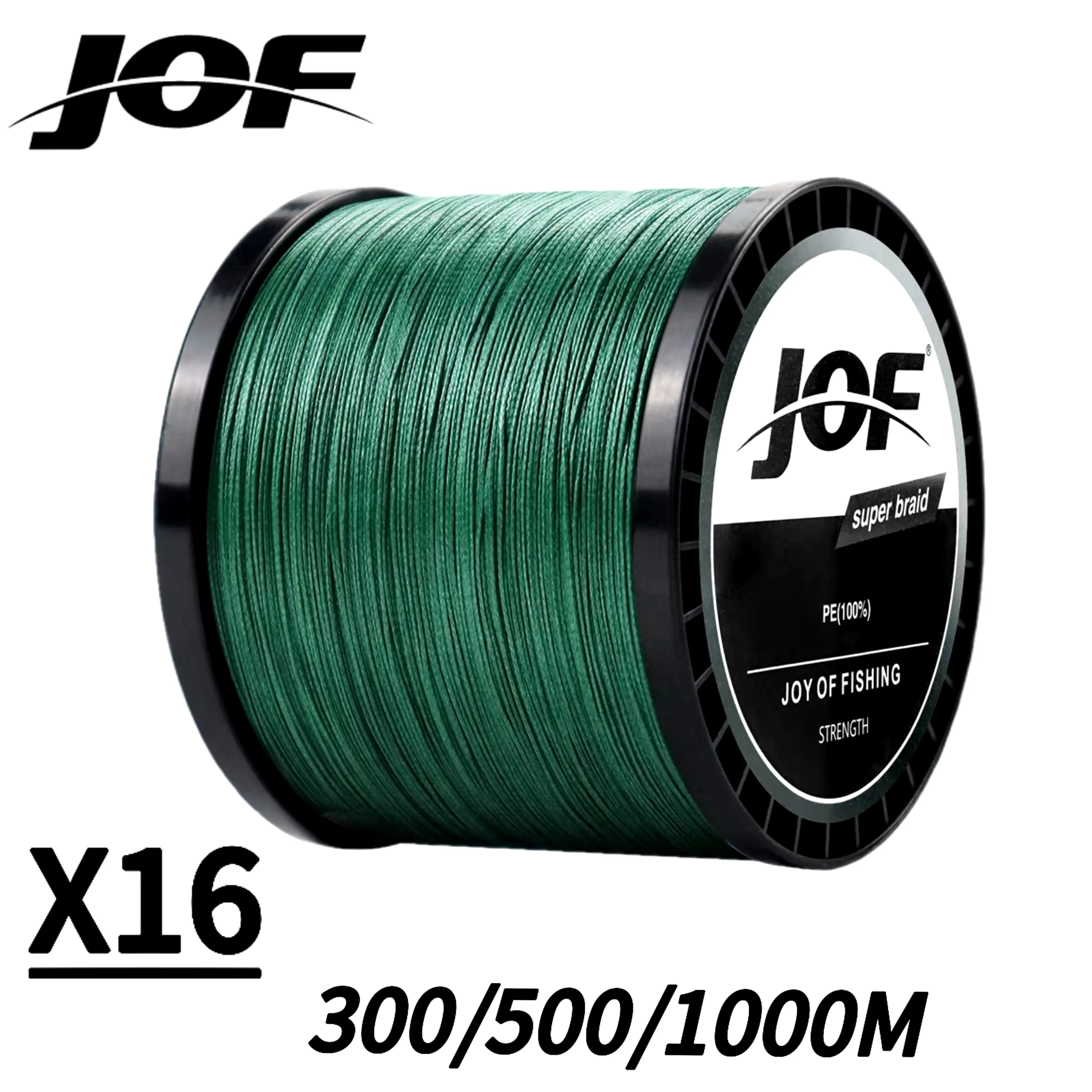 JOF X16 Multicolour Fishing Line Braided Japanese Quality PE 0.8-8.0 300/500/1000M High Strength Sea Fishing Main Line