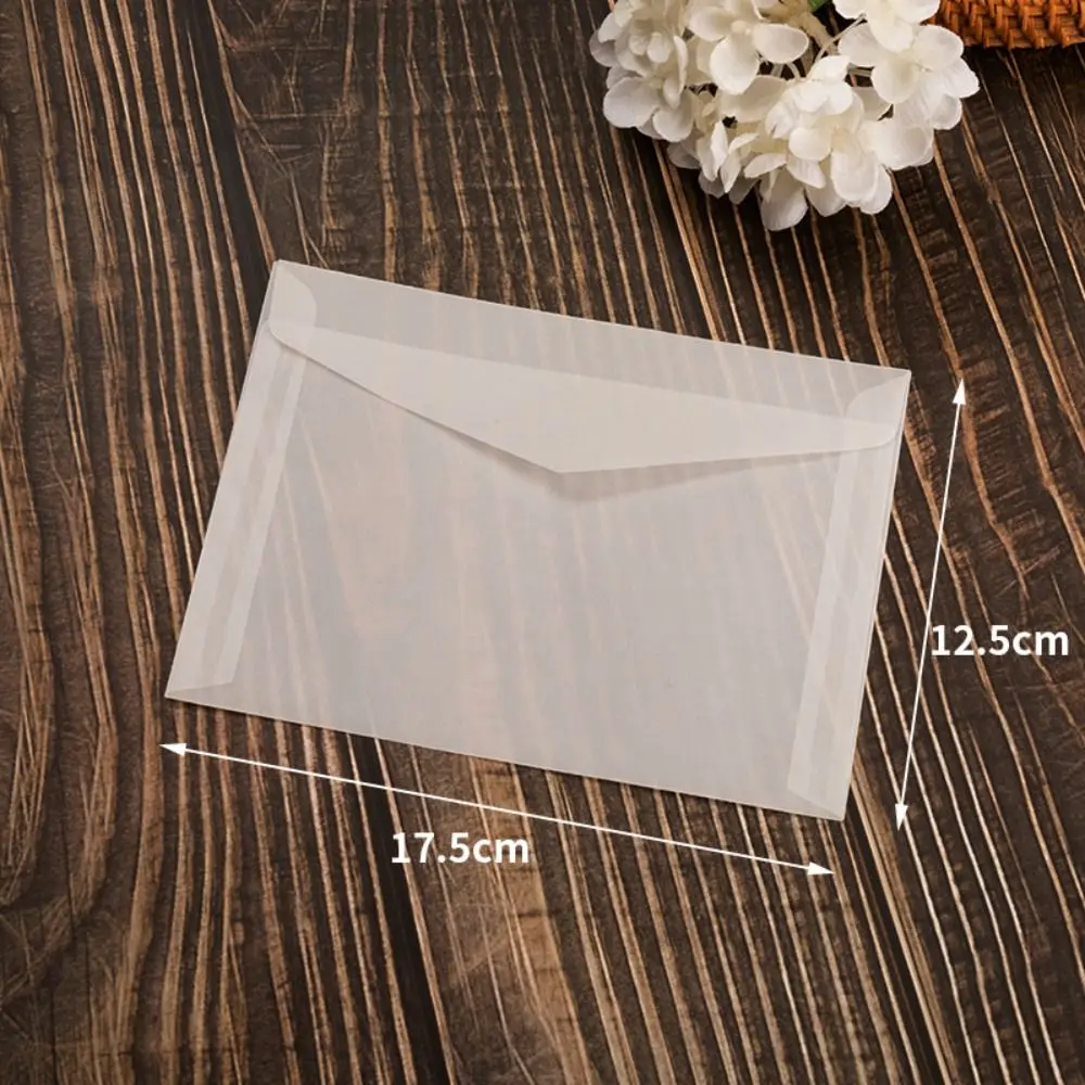 10Pcs Semi-transparent Sulfuric Acid Paper Envelopes Vintage Letter Blank Envelope for Wedding Invitation Gift Packing