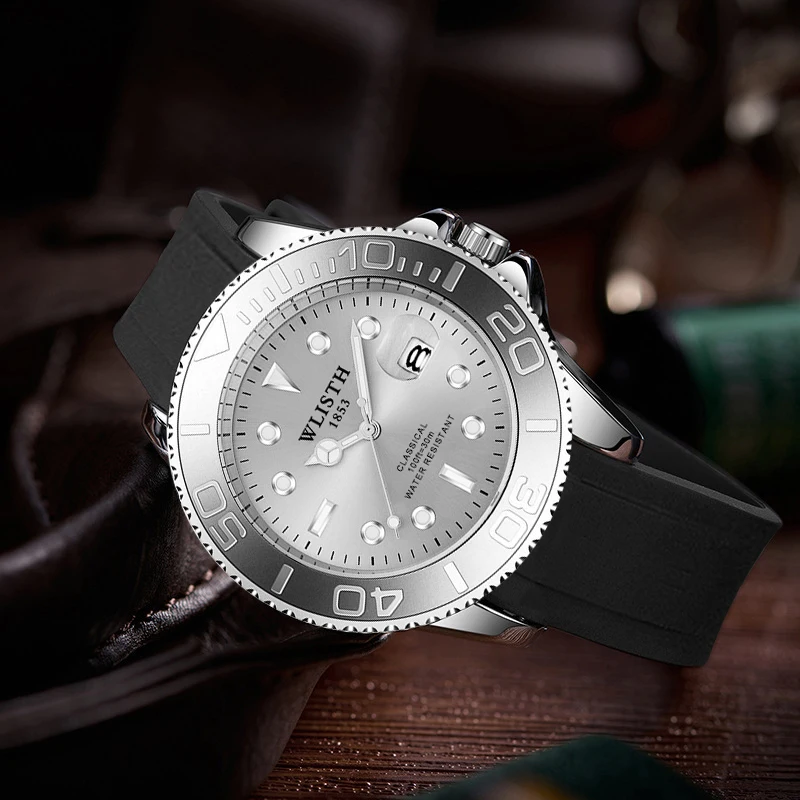 Watches for Man High Quality Fashion Silicone Band Man Watch Waterproof Quartz Wristwatch Functional Business Sports Watch