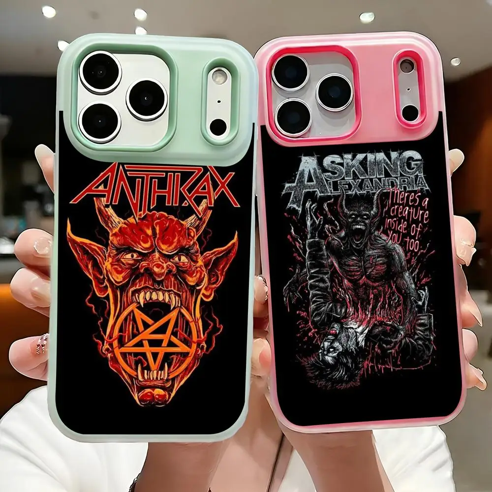 

Band A-Anthrax Phone Case Slim Clear Jelly Case for Phone 17-12, Soft TPU Shockproof Anti-Yellowing Cover
