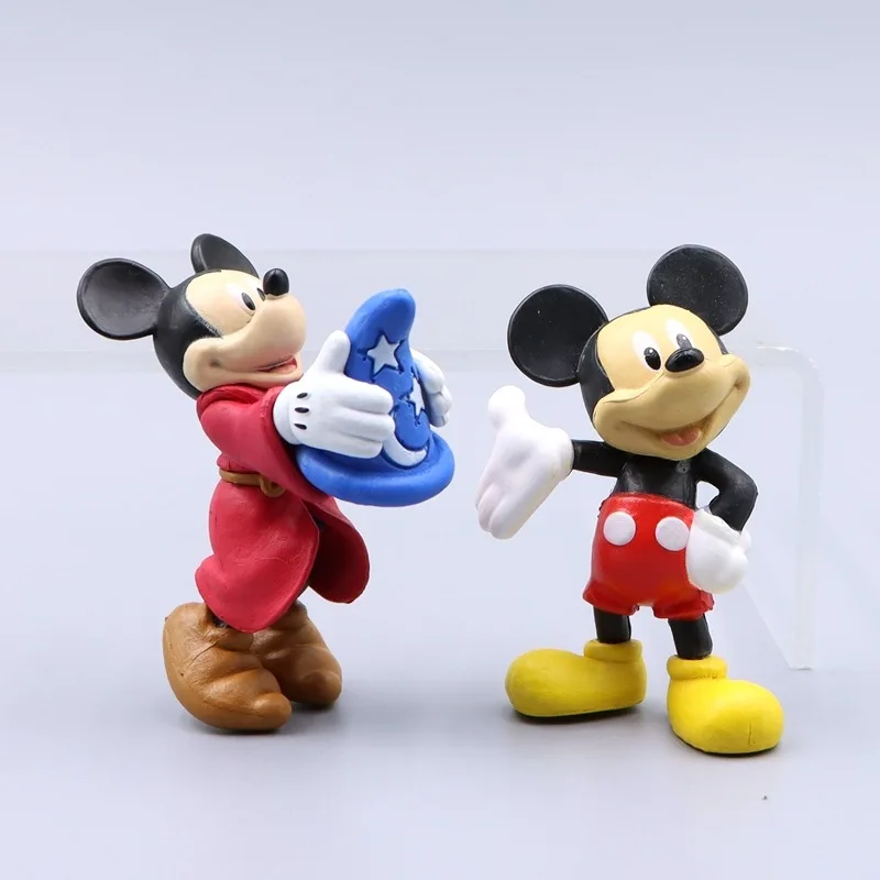 Disney Mickey Mouse Kawaii Cartoon GK Handmade Model Mini Doll Cute Action Figure Party Cake Decoration Ornament Kids Gift