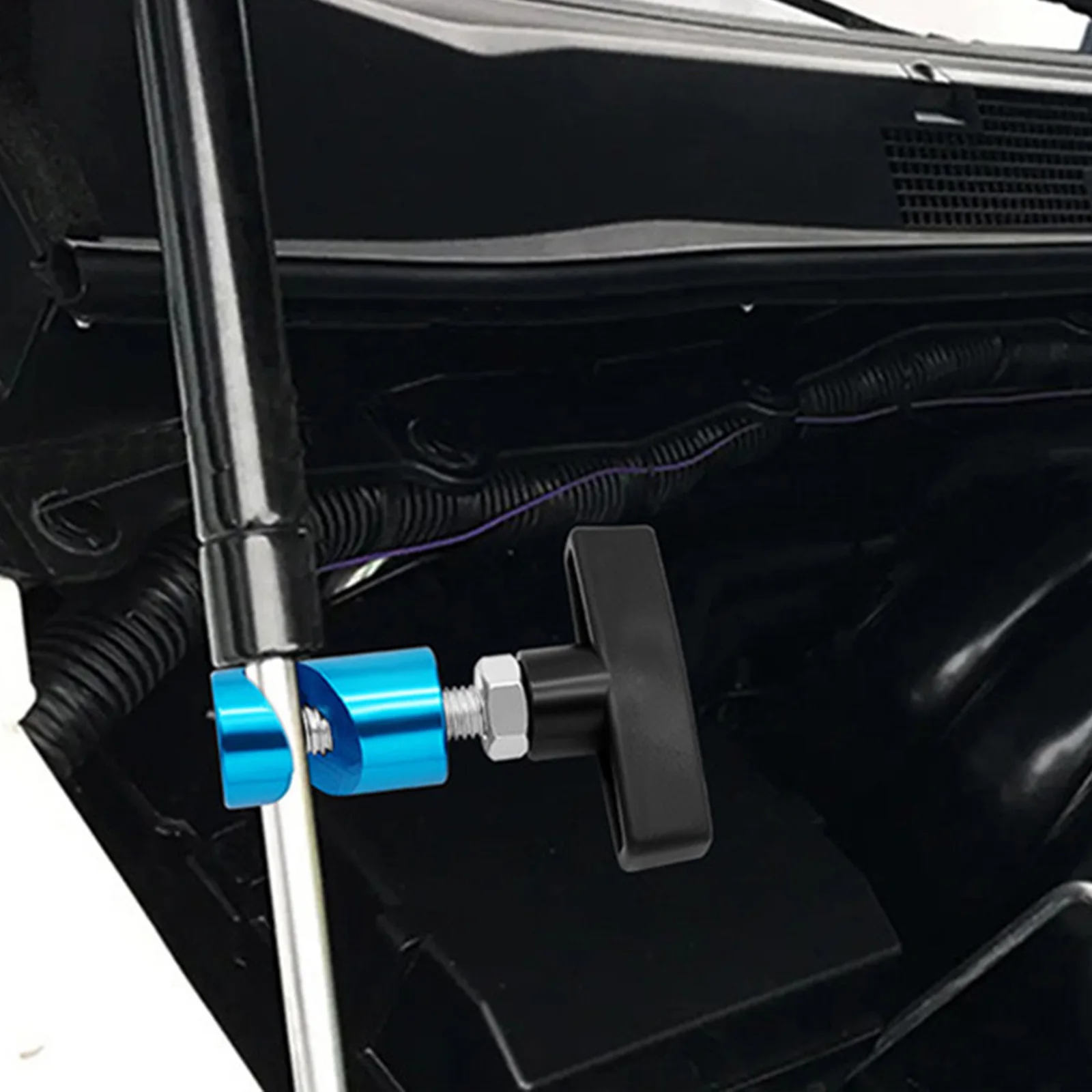 Car Aluminium Alloy Hood Lift Lever Prevent Accidental Slide of Hydraulic Rod Clamp Securely Holds Weak Lift