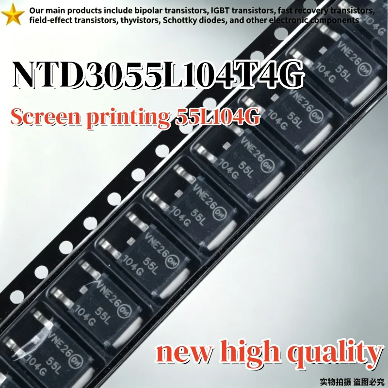 

10PCS NEW 100% quality NTD3055L104T4G 55L104G 55L104 55L 104G 60V 12A TO-252 MOSFET