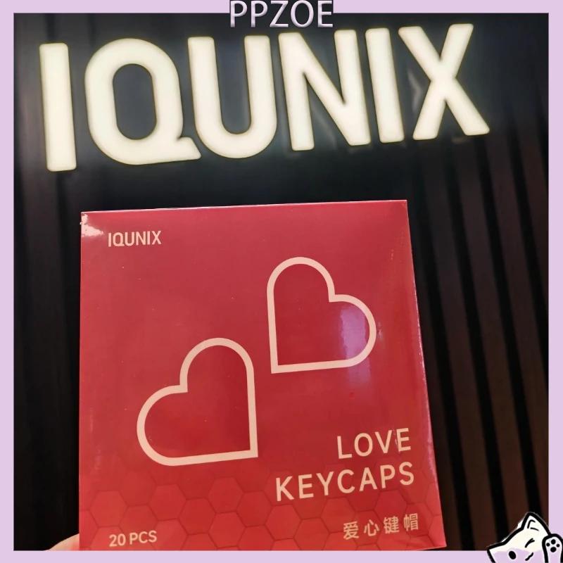 IQUNIX Heart Shape Keycaps 20 Keys PC Transparent Red Original Height Backlit Keycap Set for IQUNIX EZ63 Magnetic Mechanical