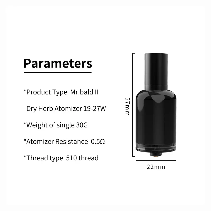 Longmada Mr Bald II 510 Mod Ecig vape mod for vape mods - gallery image 2