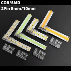 LED light strip connector COB/SMD 2P 5/8/10mm Solder free right angle LED intermediate L-type No dark area snap connector