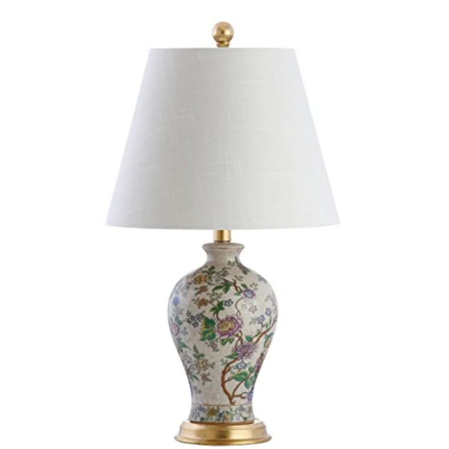 JYL3009A Grace 24 "Florale Lampada da tavolo a LED Classica Cottage Comodino Scrivania Lampada da comodino per Camera da letto Soggiorno Ufficio College Bo