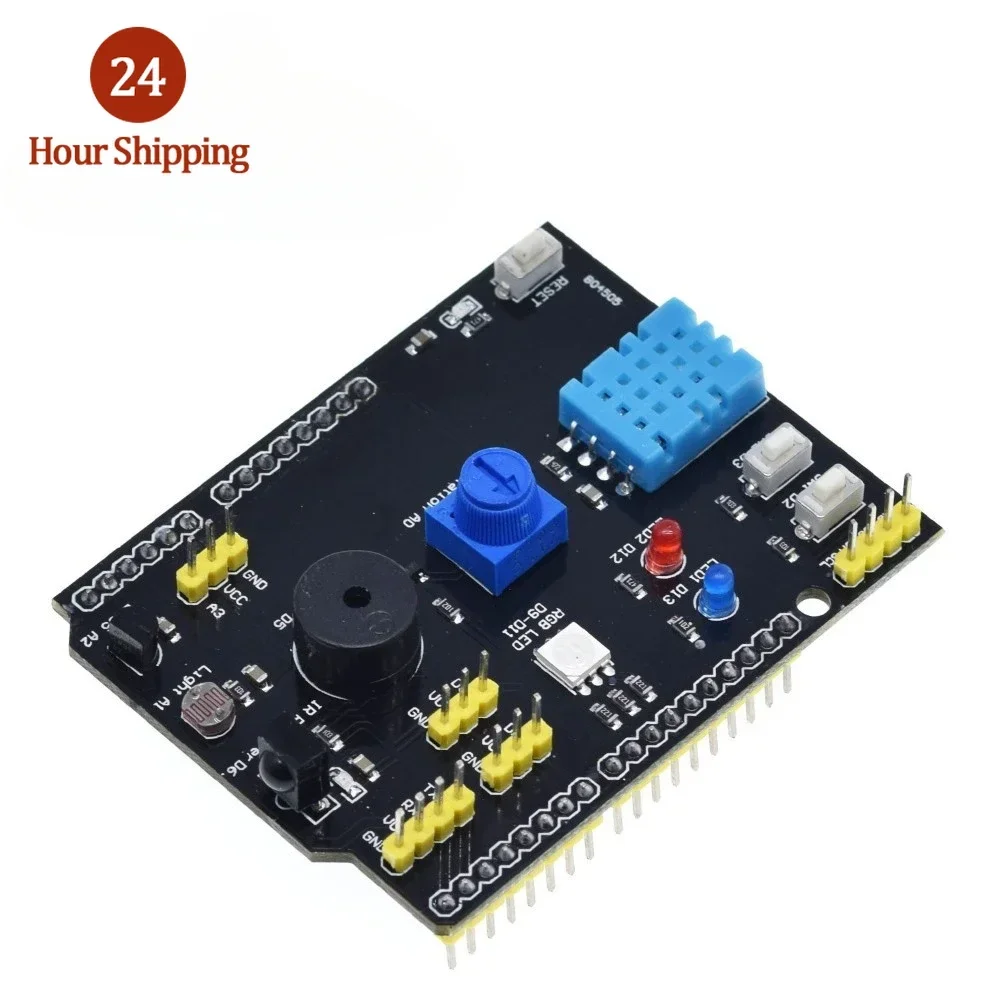 9 in 1 sensor board Multifunction Expansion Board DHT11 LM35 Temperature Humidity For Arduino UNO RGB LED IR Receiver Buzzer