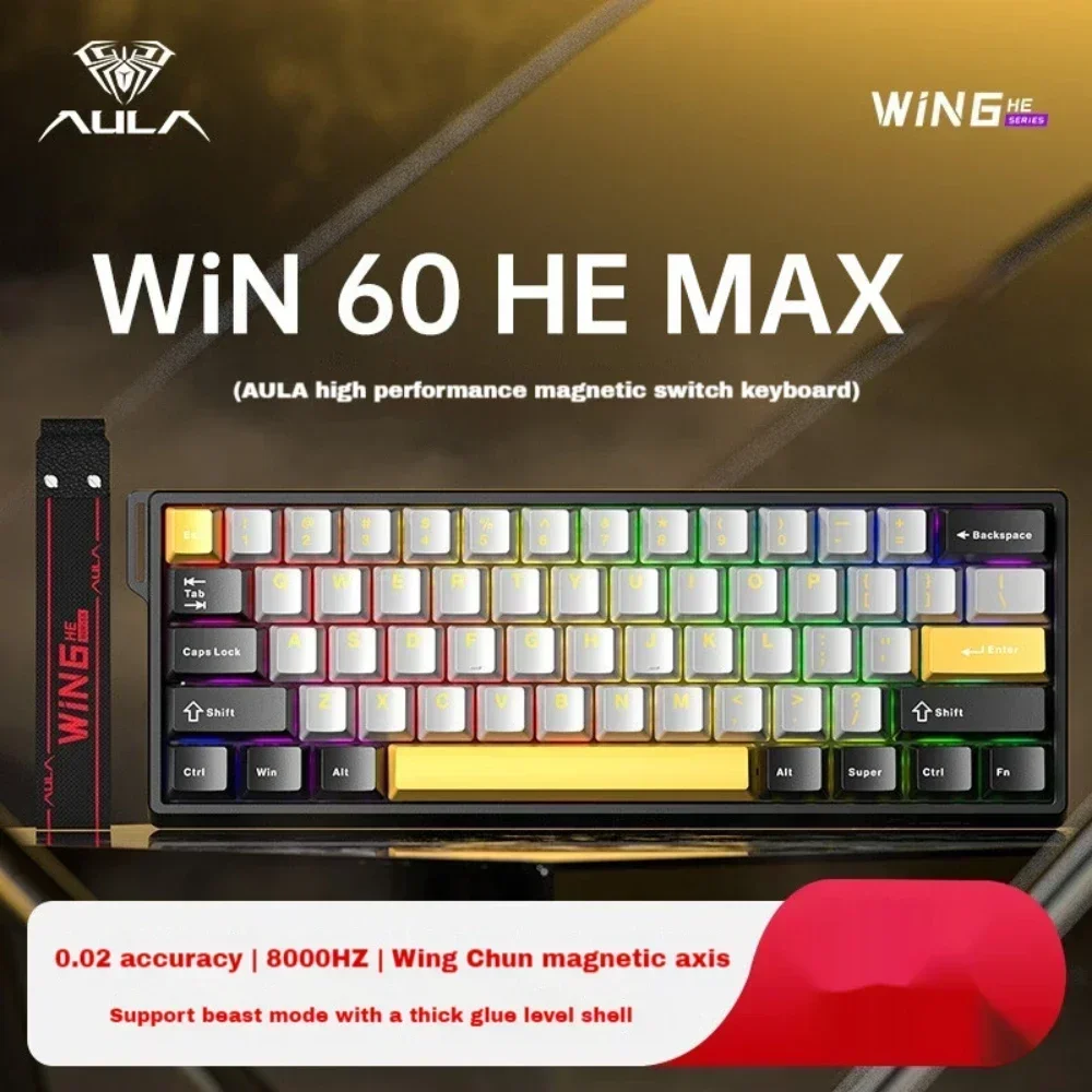 AULA WIN60 WIN68 Rapid Trigger Mechanical Keyboard Magnetic Switch Wired RT 8K Polling Rate Low Latency RGB Customized