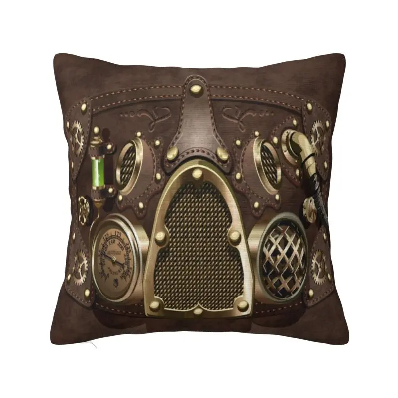 Custom Steampunk Leather Pillow Case 40x40cm Pilot Air Fighter Helmet Cushions Cover for Sofa Square Pillowcase