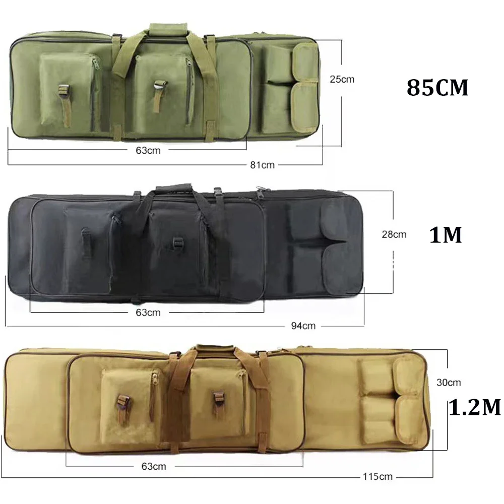 Caso Rifle duplo para acampamento ao ar livre, Soft Gun Case, mochila portátil Shotgun, armazenamento de armas, 1m, 1.2m