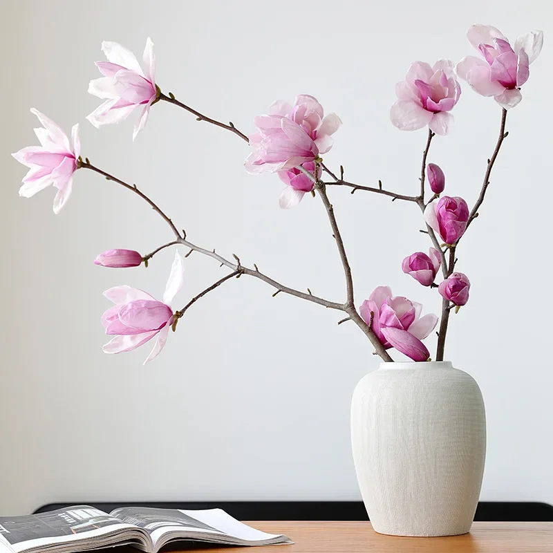 

White porcelain hydroponic bottle plain color Nordic Japanese modern living room dining room ornament decorative vase