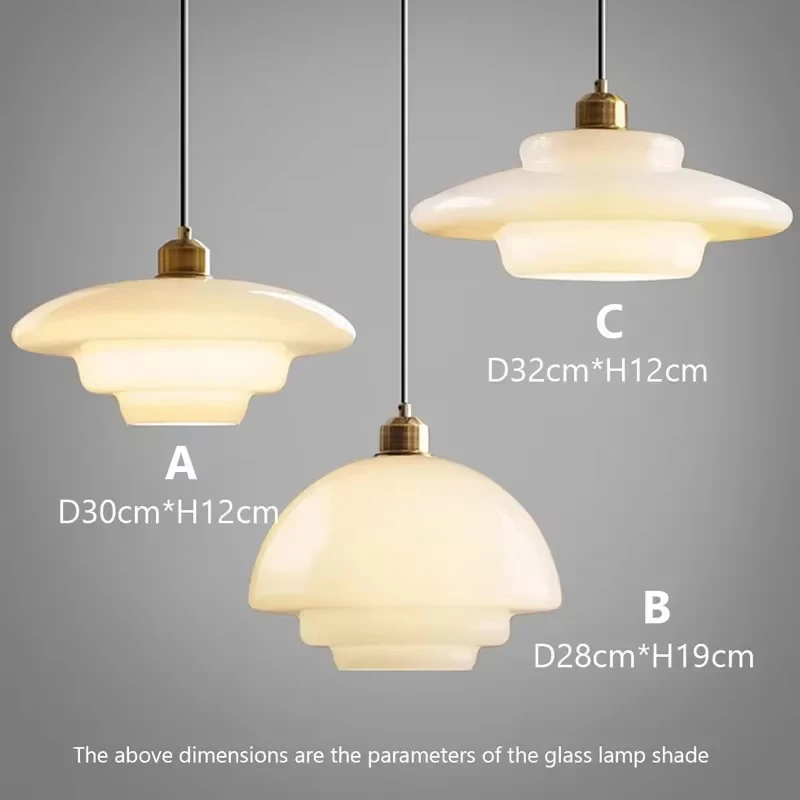 Vintage Glass Pendant Light White For Living Room Dining Room Restaurant Coffee Shop Bar Study Room Indoor Decorative Chandelier image 3