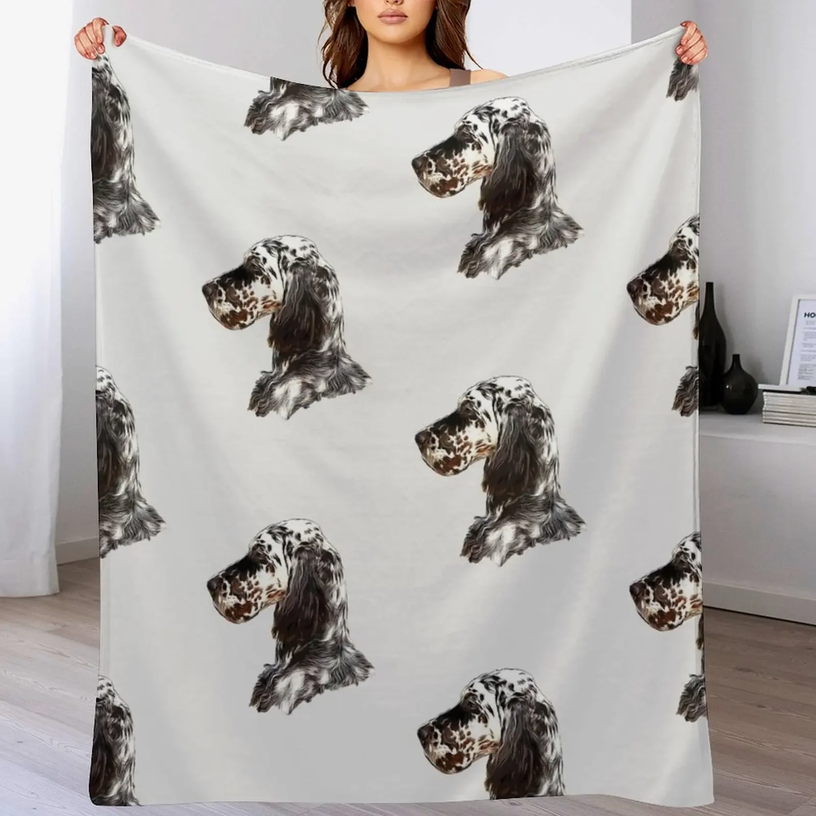 English Setter Throw Blanket Soft Comfort Blanket for Reading Watching TV