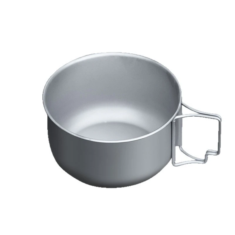 Titanium Purification Soup Pot Outdoor Camping Foldable Portable Pot Titanium Alloy, Instant Noodle Bowl Multi-function