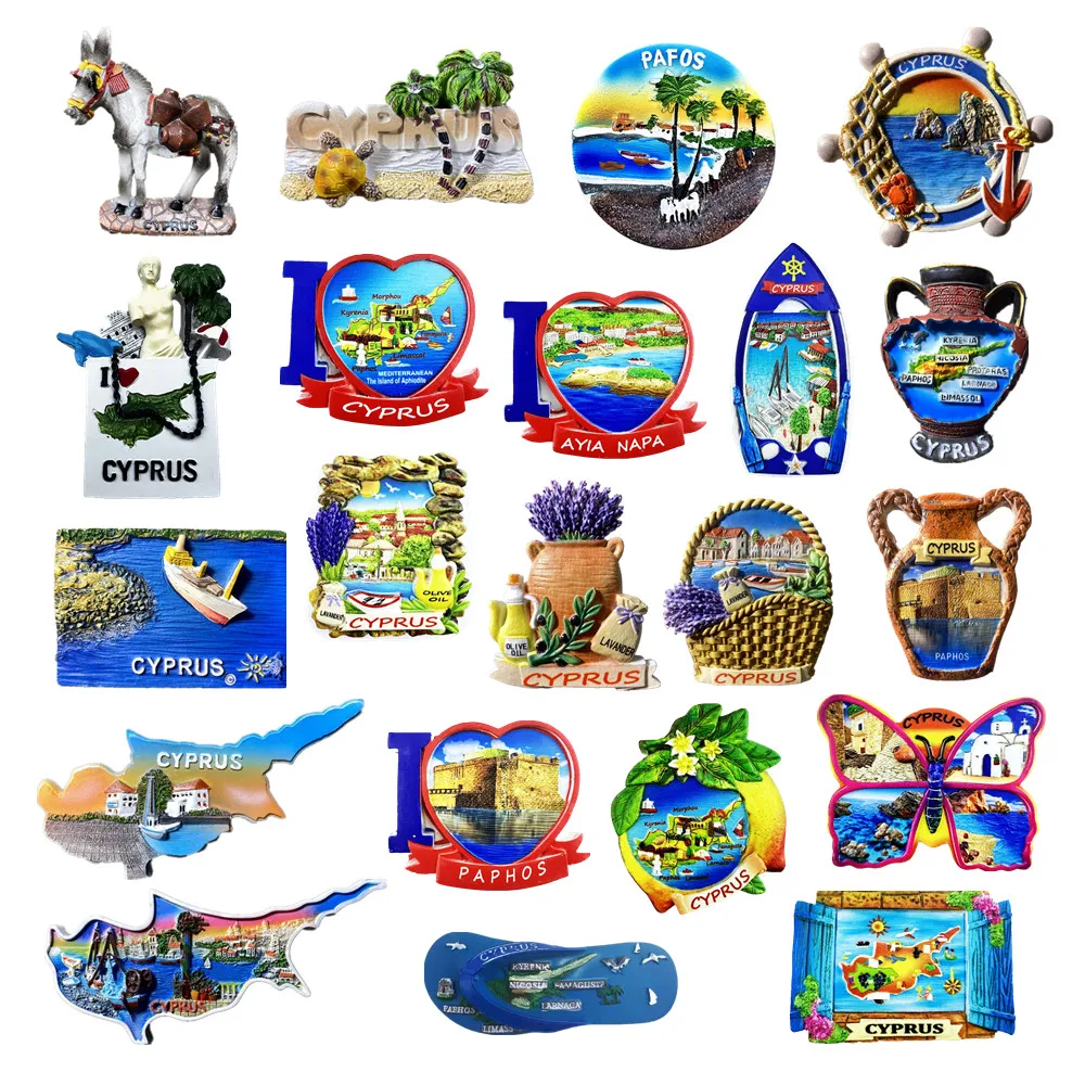 

Europe Cyprus 3D Flavour Fridge Magnet Tourist Souvenirs Refrigerator Magnetic Stickers Travel collection Gift