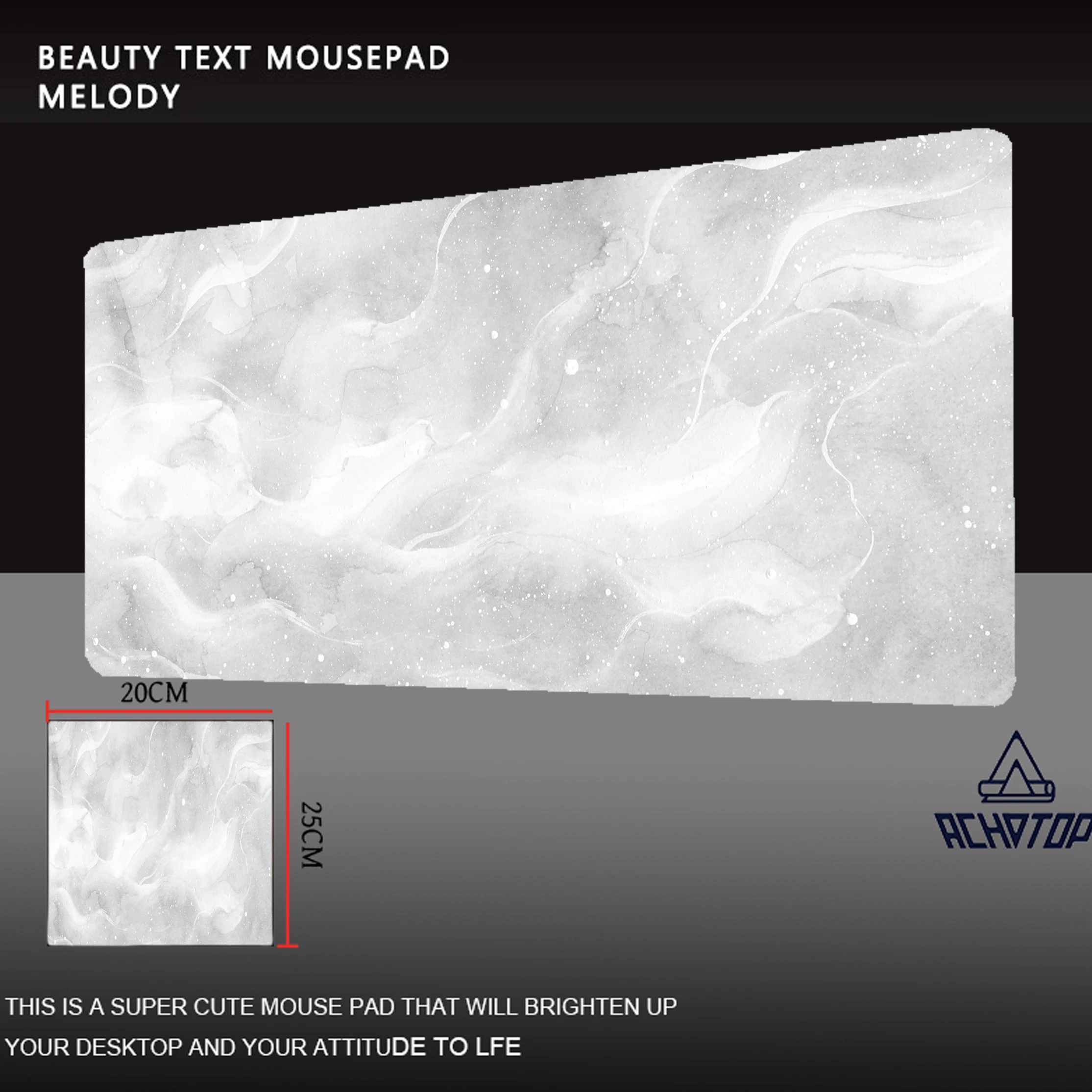 Marble Design Mouse Pad High Precision Tracking, Anti-Slip Rubber Base, Comfortable Wrist Rest, Perfect For FPS MOBA RPG Games