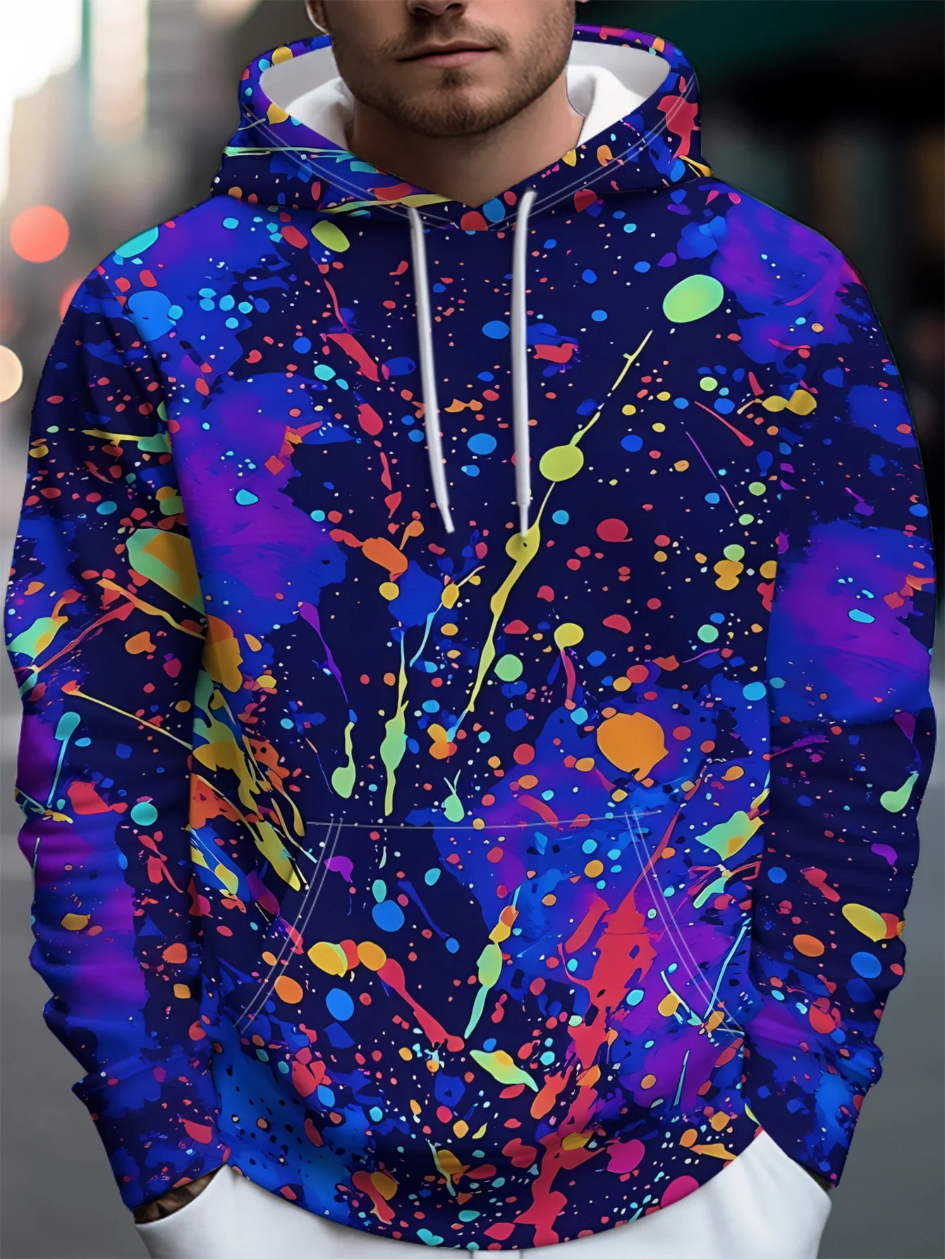 Unisex Colorful Splash Ink 3D Print Hoodie Men Women Casual Long Sleeve Pullover Sweatshirt