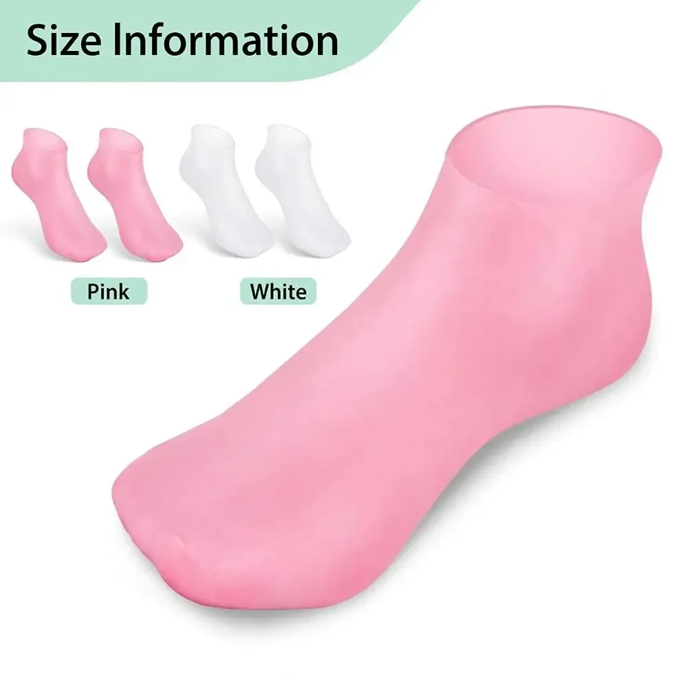 Calzini idratanti in silicone in silicone Sollievo dal dolore Rimuovi la pelle morta Calzini per la cura della pelle Idratante anti-screpolature