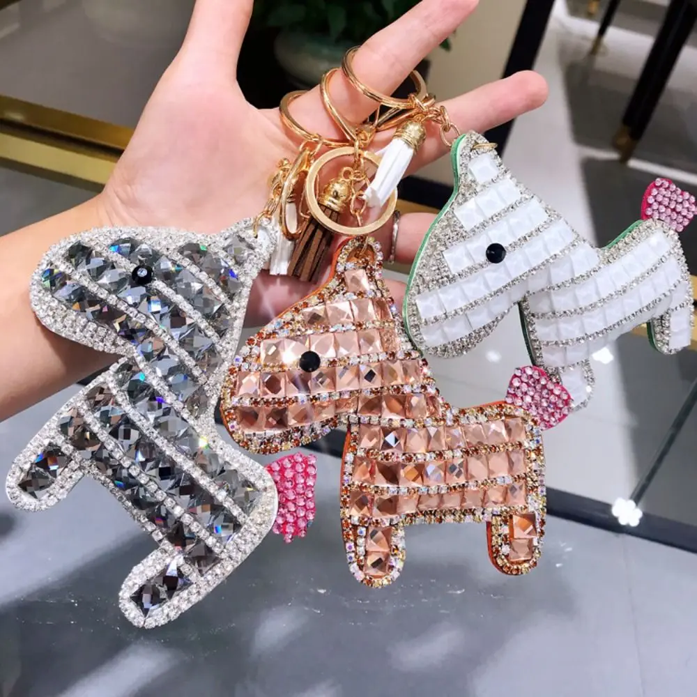 Portable South Korea Bore Pony Keychain Creative Fashionable Car Key Ring Cute Cartoon Bag Pendant Gift