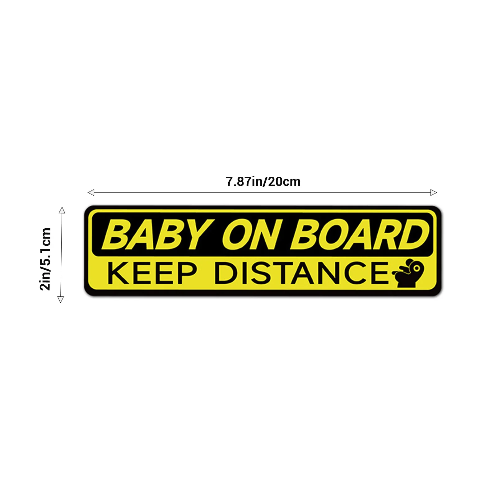 1Pc Baby On Board Car Safety Sticker, Yellow Black High Visibility Waterproof Decal for All Vehicles view 3