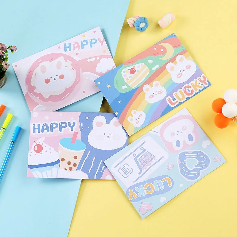 10 Envelopes 10 Letter Paper Combination Cute Creative Envelope Cartoon Rabbit Letter Paper Set Activity School Anniversary