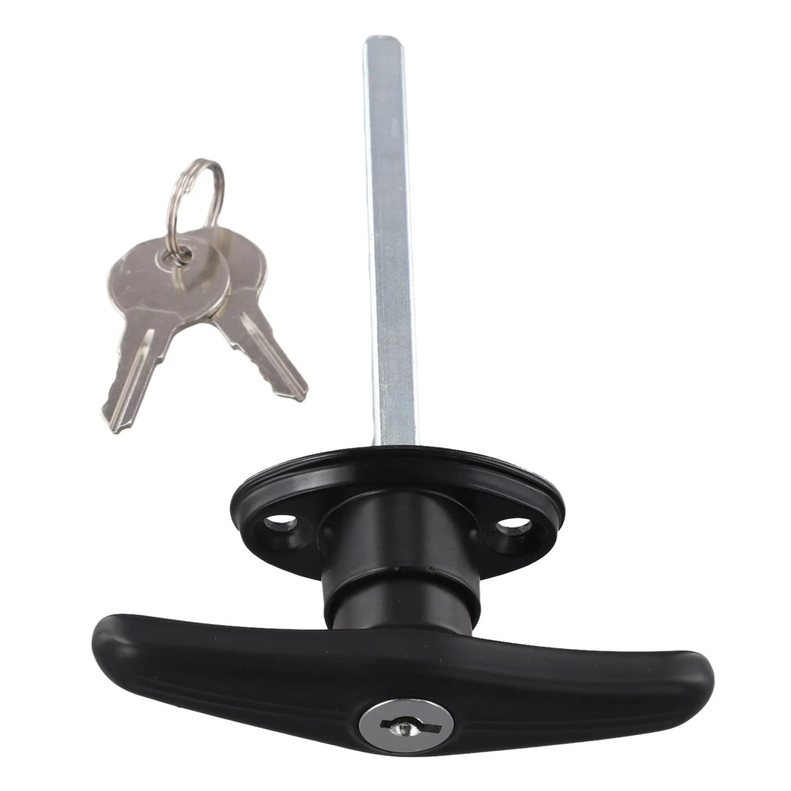 Outdoor Storage Solution Garage Door Lock T Handle Door Lock Blocker Black Smooth Finish Zinc Alloy Construction view 6
