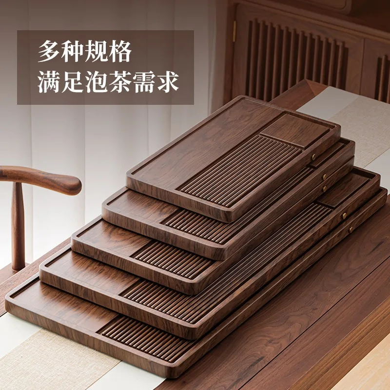 Tea tray solid wood household bakelite model new dry brewing  table whole high-end office kung fu  set drainage sea