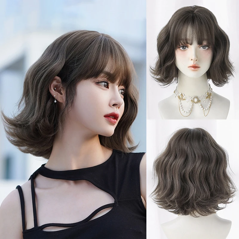 

Clearance Sale: 12-Inch Bob Curly Natural And Fluffy Synthetic Hair, Suitable For Ladies' Daily Halloween Party Bangs Wig