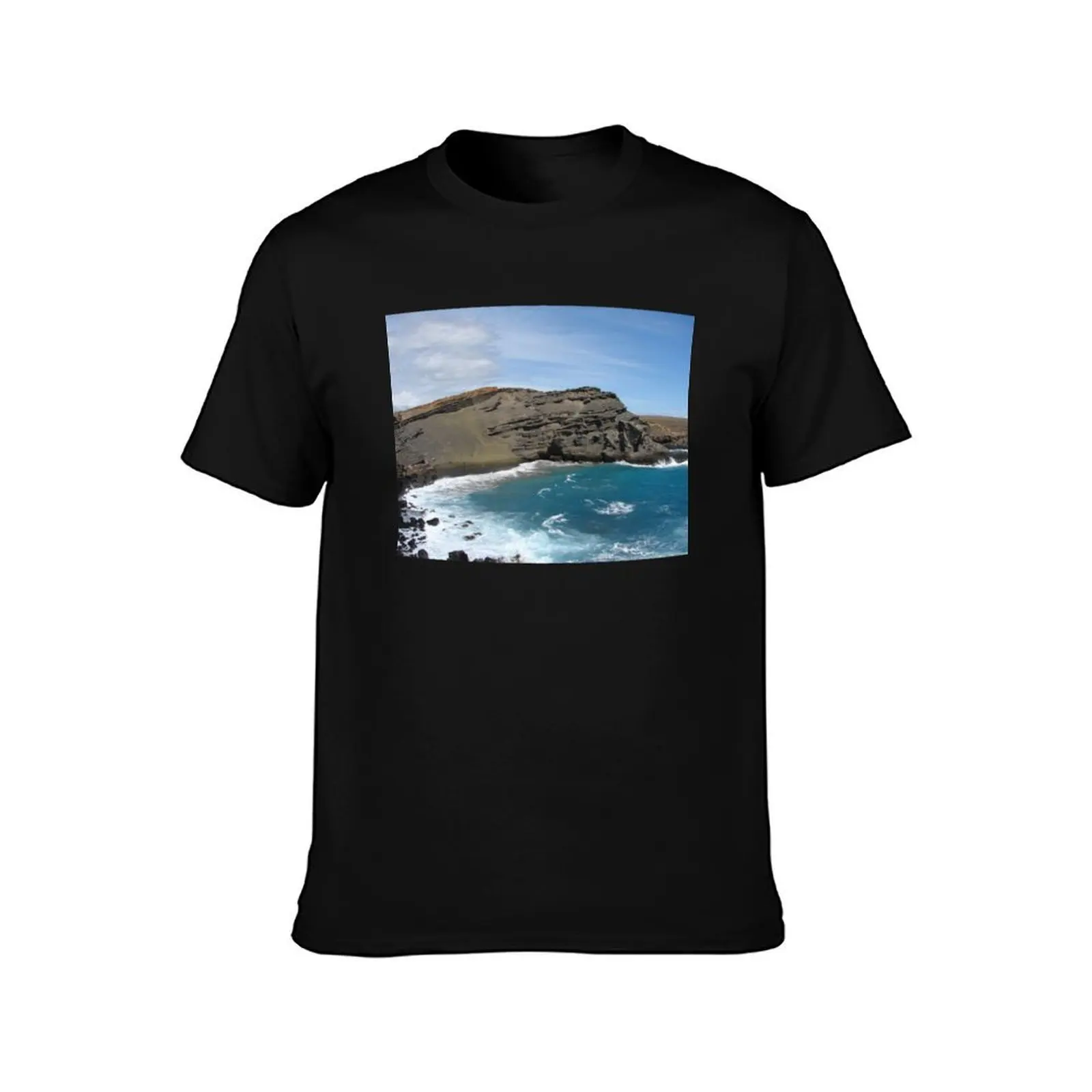 Famous Green Sand Beach - South Point Hawaii T-Shirt Art Pattern Printed Casual Top