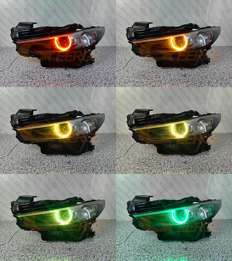 For Mazda 3 Mazda3 Axela BP 2019 - 2021 2022 2023 2024 Bluetooth APP Multi-Color Ultra Bright RGB LED Angel Eyes Kit Halo Rings