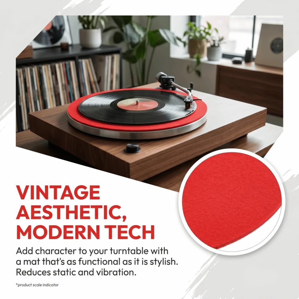 Avoid Static 12 Inch Vinyl Turntable Mat 300*3mm Soft Record Player Mat Felt Turntable Mat Record Player