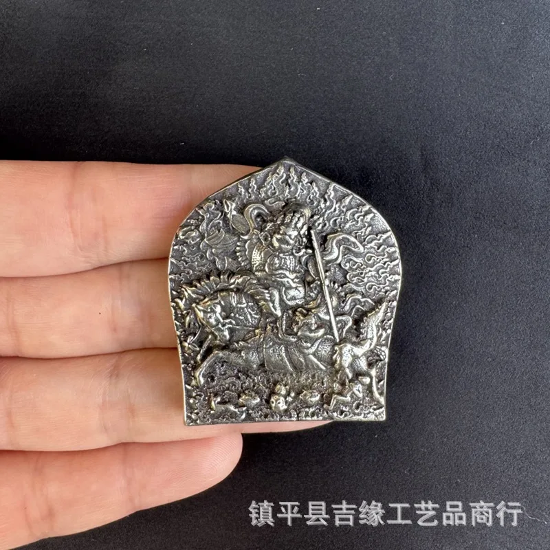 Tibetan-style Bailima copper Buddha amulet, Zima protector Buddha figurine, Tibetan-style vintage Buddha amulet