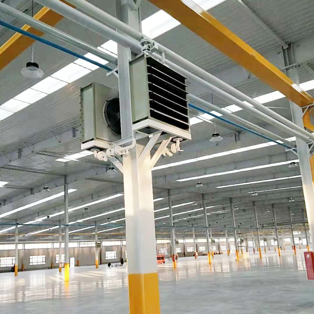 35.5kW 120000BTU 2714m3/h Horizontal Air Delivery Hot Water Unit Heater Fan Heater Space Air Heater For Factory Warehouse Ships view 3