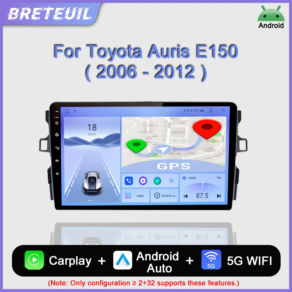 

For Toyota Auris E150 2006 - 2012 Android Car Radio Multimedia Player GPS Navigation Carplay QLED Touch Screen Auto Stereo WIFI