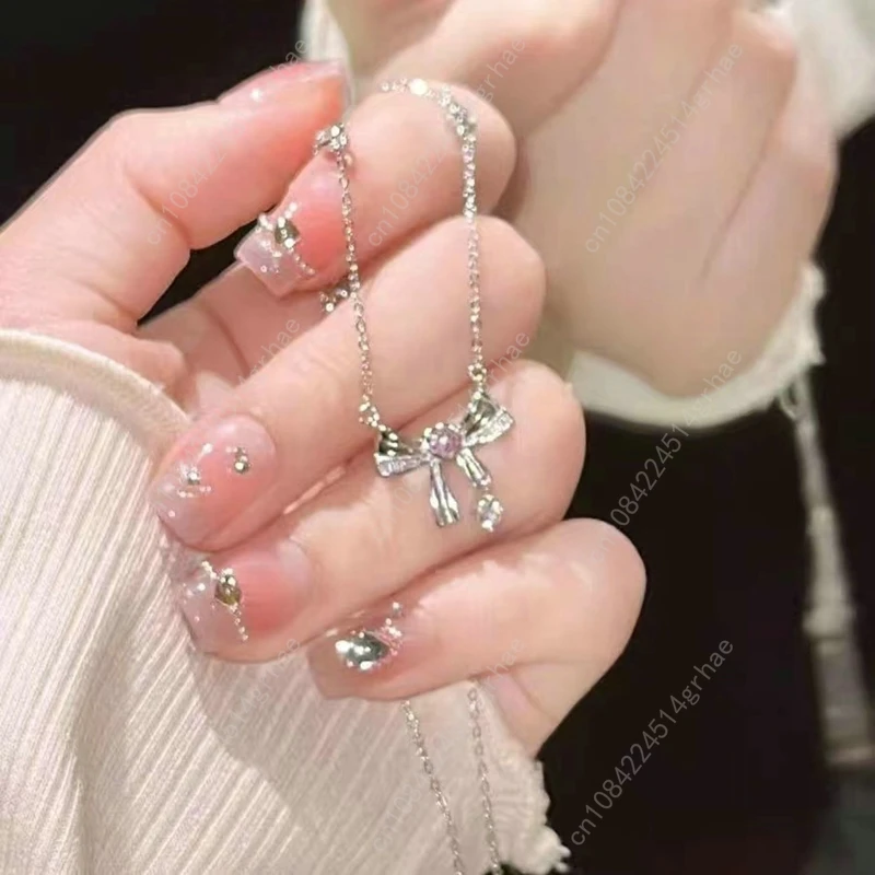 الأزياء الوردي كوكب القلب الزركون قلادة المرأة سحر الجمالية الترقوة سلسلة قلادة عيد الحب هدية حزب مجوهرات #6